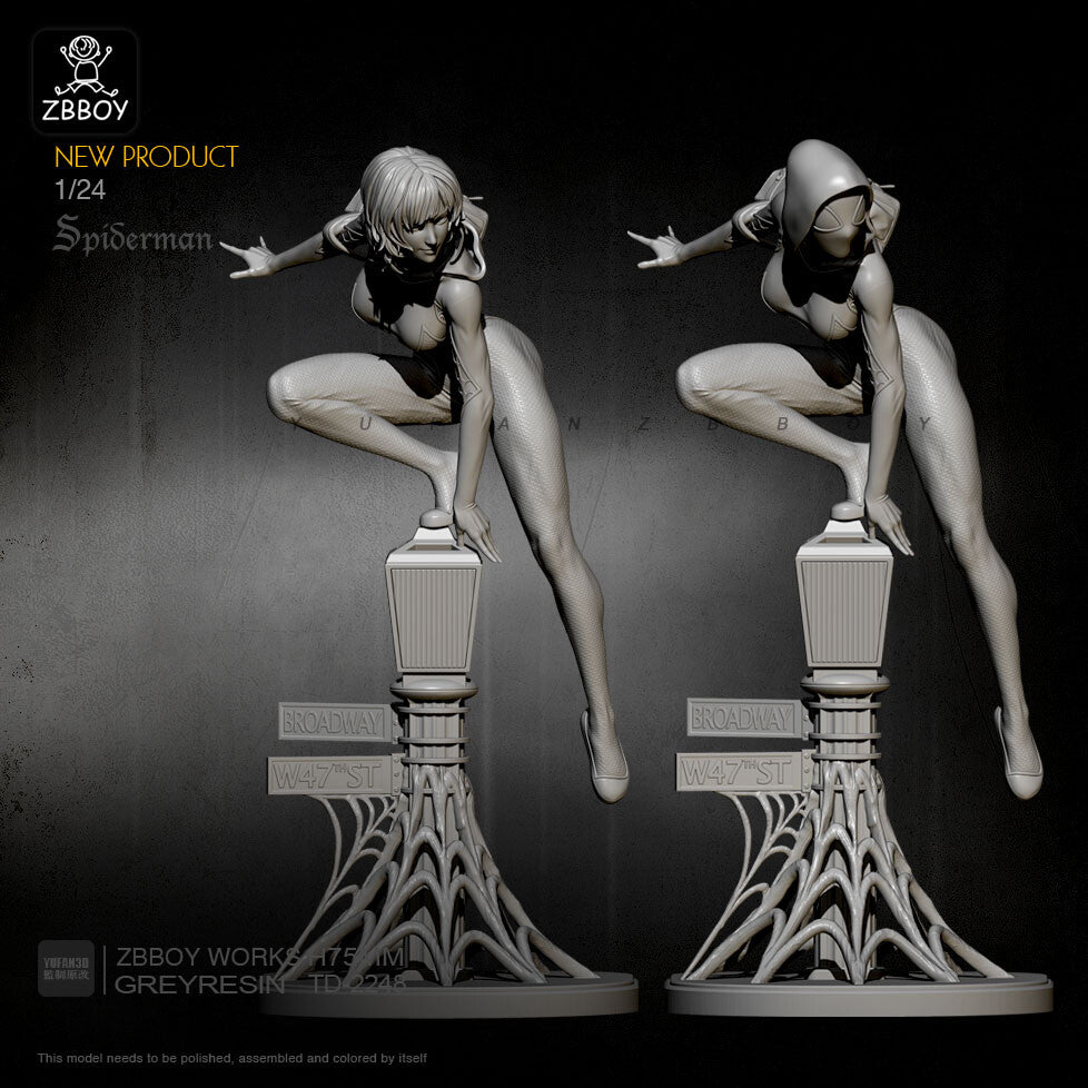 75mm resin figure model kit 1:24 Sexy Spider chivalrous woman TD-2248 garage kit