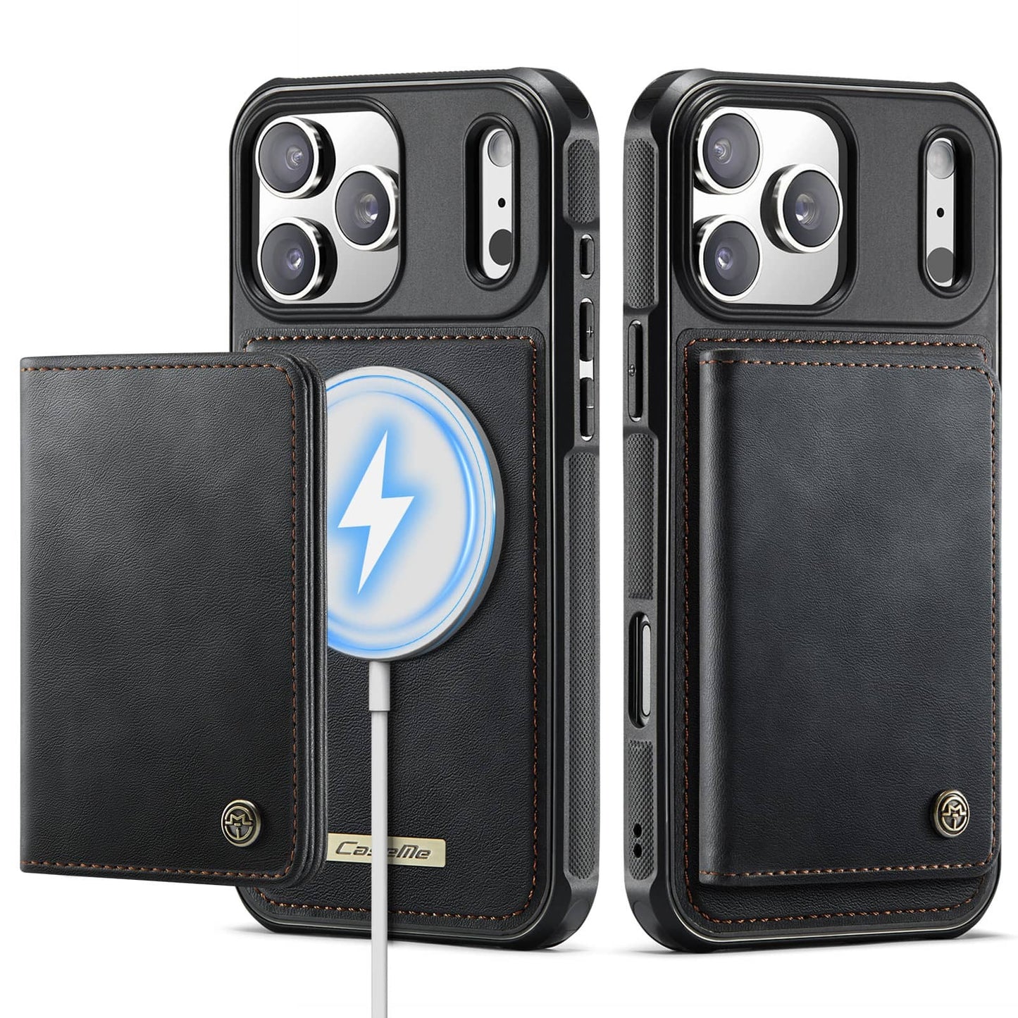 For iPhone 17/Air/16e/15/14/13/12/11 Pro Max Wallet Case Magnetic Card Holder