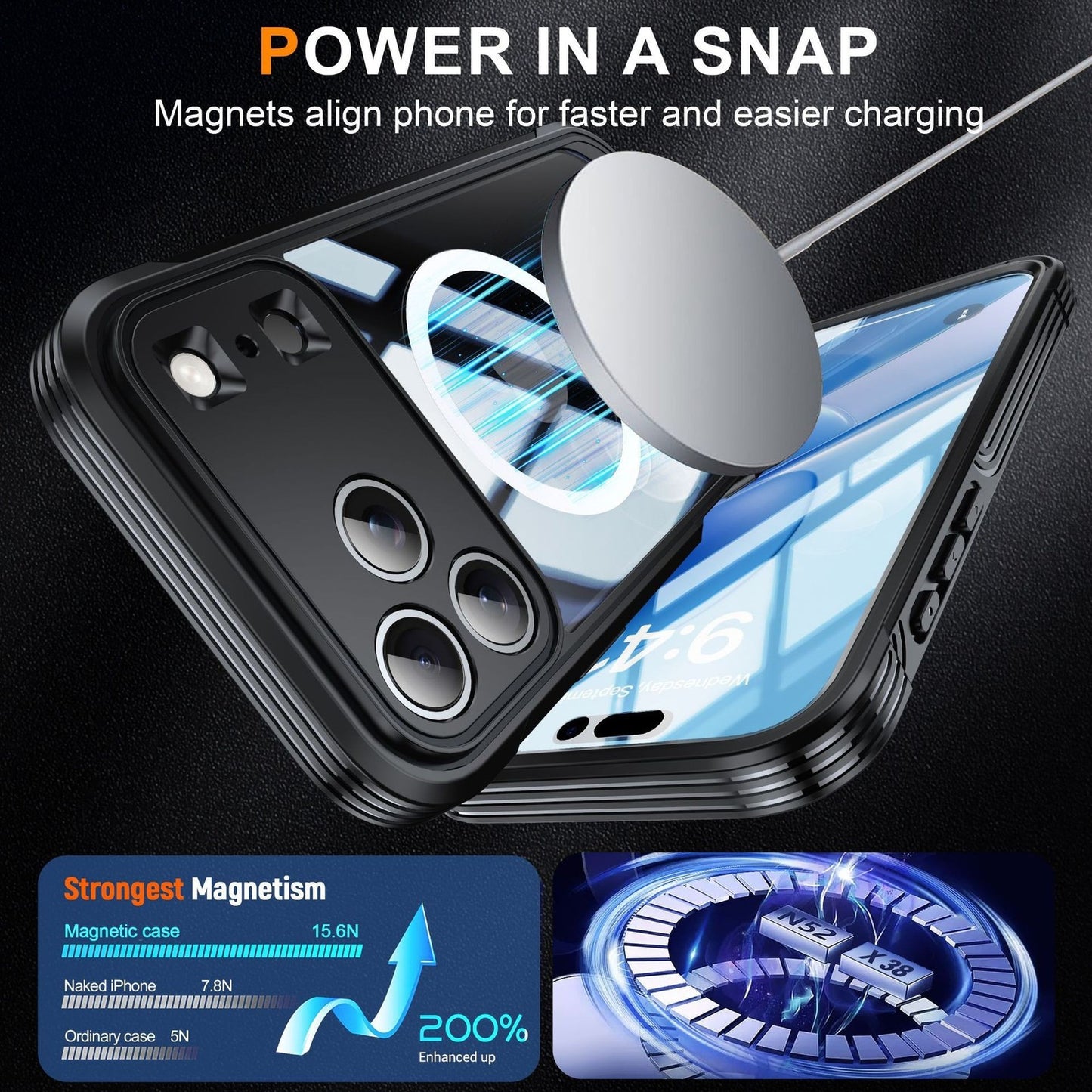For iphone 17 Pro Max/16/15 Phone case Full Cover Waterproof Shockproof Case