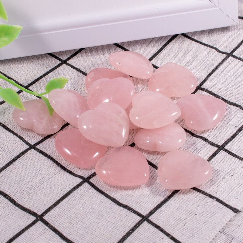 Natural Quartz Crystal Heart Shape Stone Healing Polished Gemstone 10pcs 30mm
