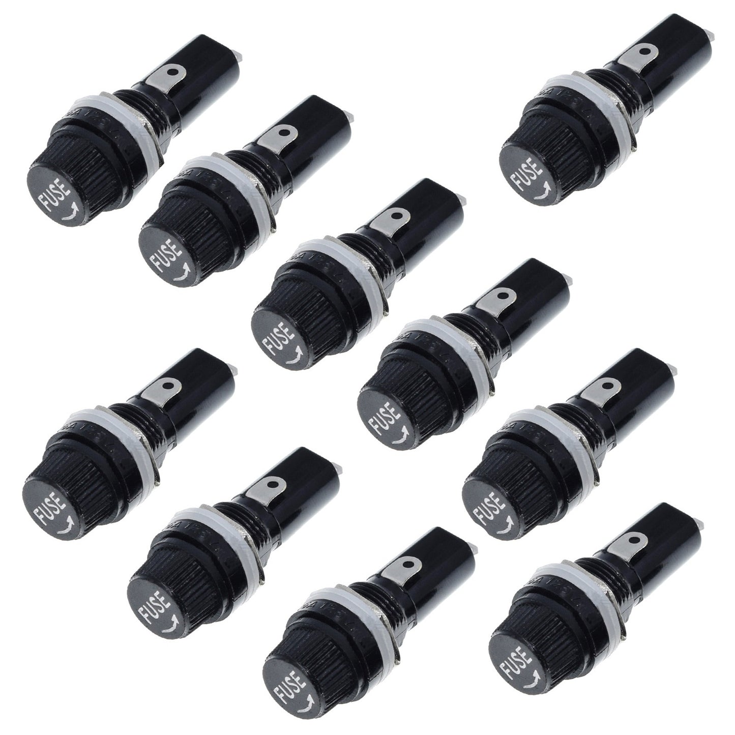 10Pc Glass Fuse Holders Insurance Tube Socket Holder For Car Auto Mobike Vehicle