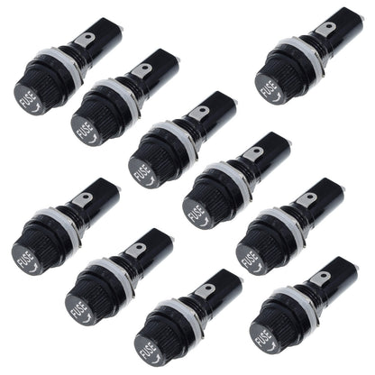10Pc Glass Fuse Holders Insurance Tube Socket Holder For Car Auto Mobike Vehicle