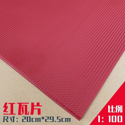 Model Building Material 2Pcs Simulation PVC Roof Tile Wall DIY Scene Diorama Kit