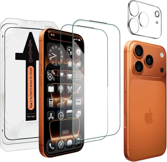 2+1 Pack for Iphone 17 Pro Max Screen Protector with Camera Lens Protector Full