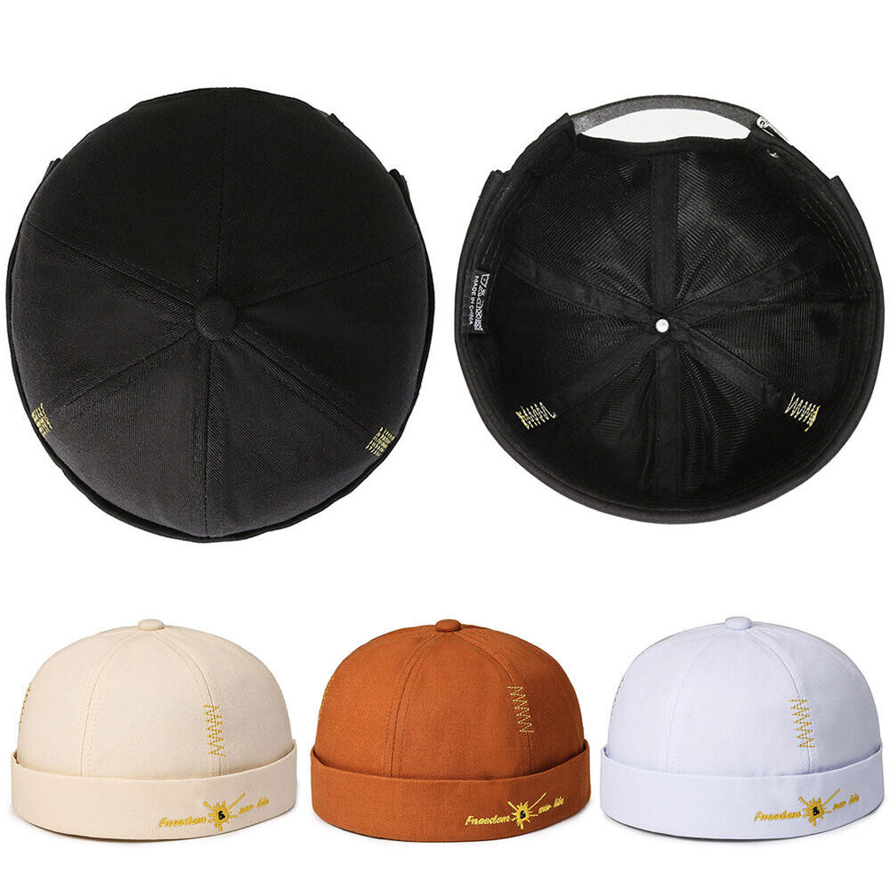 Hip Hop Hats Summer Hats Beanie Hat Skullies Cap Brimless Street Solid Color