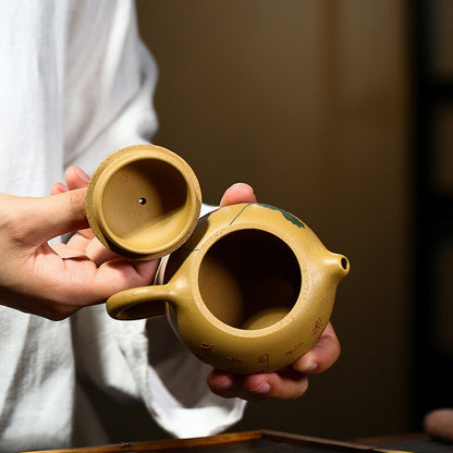 180ml Chinese Yixing Xishi Pot Purple Clay Lotus Pattern Teapot Kung Fu Tea Set
