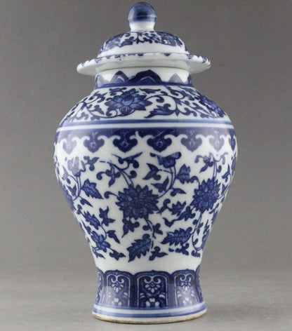 Fine China Hand Painted Flower Blue and White Porcelain Vase & Jar Decoration