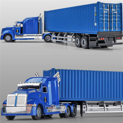 1:50 Container Trailer Truck Head Diecast Model Car Engineering Toy Vehicle Gift