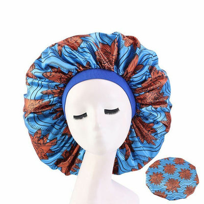Sleep Night Cap Big Size Beauty Satin Silky Bonnet Head Cover Hat Curly Springy