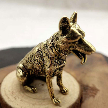 Solid Brass Dog Figurines Mini Statue Home Ornaments Animal Figurines Gift A9