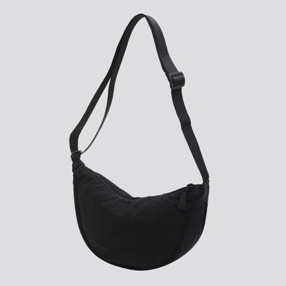 Hobos Shoulder Bag Solid Color Nylon Messenger Bags Travel Pouch Zipper Handbags