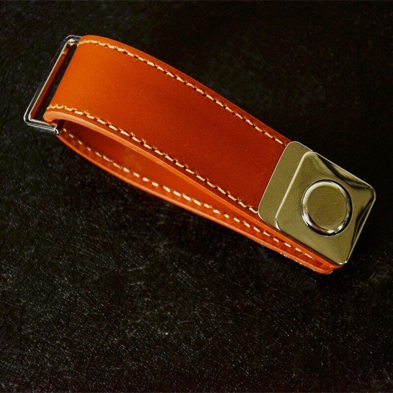 Genuine Leather Keychain Creative Bottle Opener Key Clip Metallic Wallet Keyring