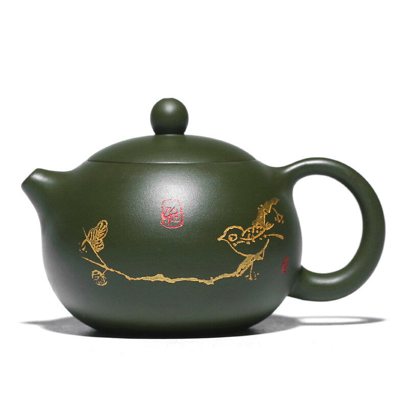 Xishi Pot Marked Real Yixing Zisha Green Clay Tea Pot Chinese Kungfu Puer Teapot