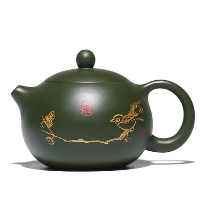 Xishi Pot Marked Real Yixing Zisha Green Clay Tea Pot Chinese Kungfu Puer Teapot