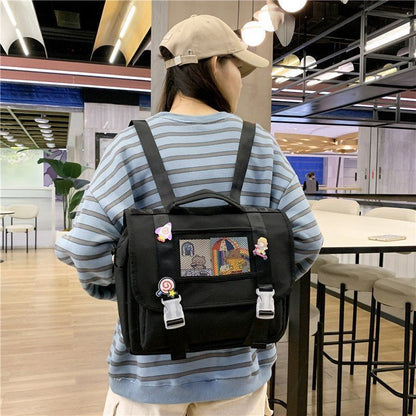 Backpack Double Waterproof Women School Bag Teenager Shoulder Pack 34*10*25 CM