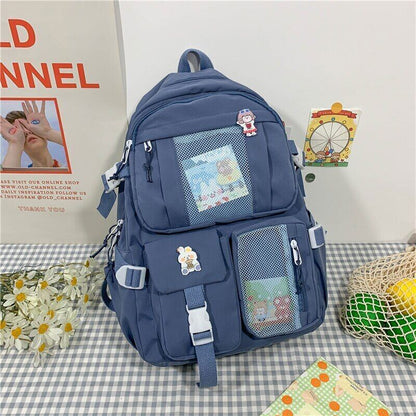 Student Backpacks Women Black School Bags Oxford Bookbags Backpack