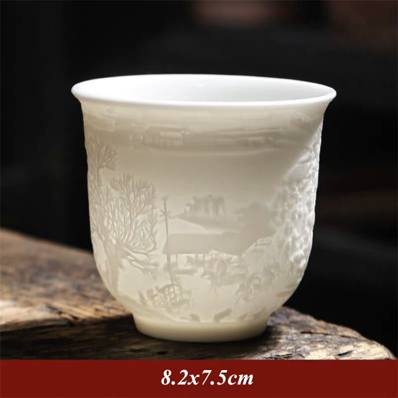Ceramic Dragon Phoenix Teacup Zen Jade Porcelain Water Mug Creative Tea Cup
