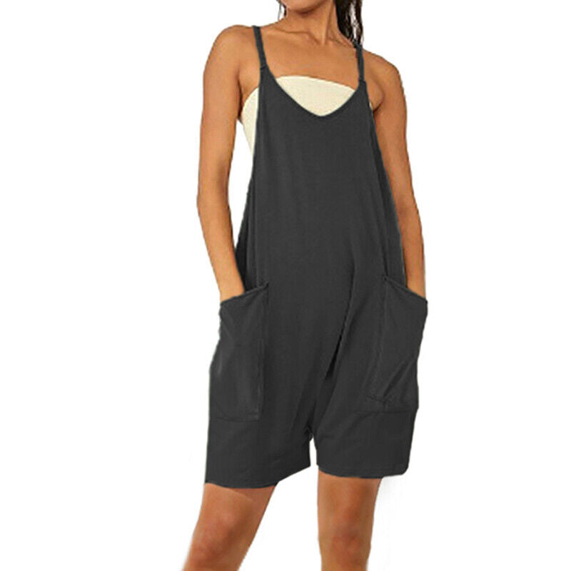 Dungarees Jumpsuit Holiday Ladies Casual Baggy Jumpsuit Playsuit