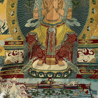 Ancient Tangka Embroidery Guanyin Bodhisattva in Tibet, China 60*90CM（观音菩萨6566）