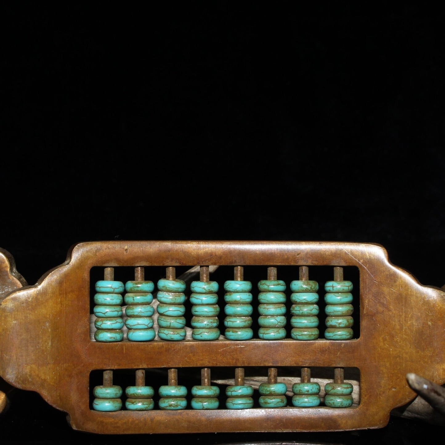 Pure Copper Cloisonn É Wire Cutting with Green Pine Nut Abacus