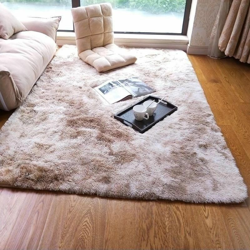 Silk Carpets Soft Living Room Bedroom Rugs Home Tie-dye Faux Fur Polyester Plush