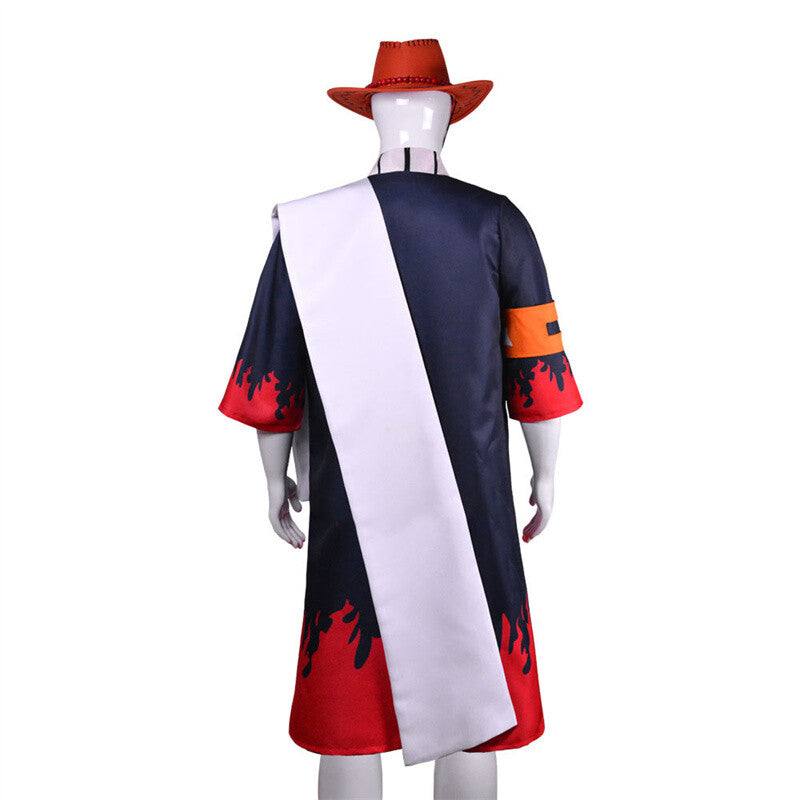 New ONE PIECE Portgas·D· Ace Anime Cosplay Outfit Halloween Costume with Hat