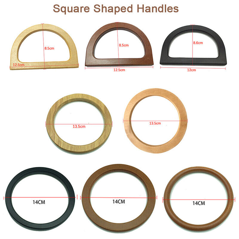 Solid Wood Handle Replacement DIY Handmade Woven Bag Purse Handbag Bag Handles