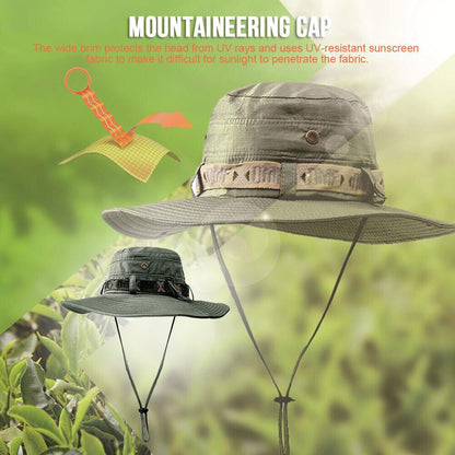 Bucket Hat Cap Cotton Fishing Boonie Brim visor Men Sun Safari Summer Camping