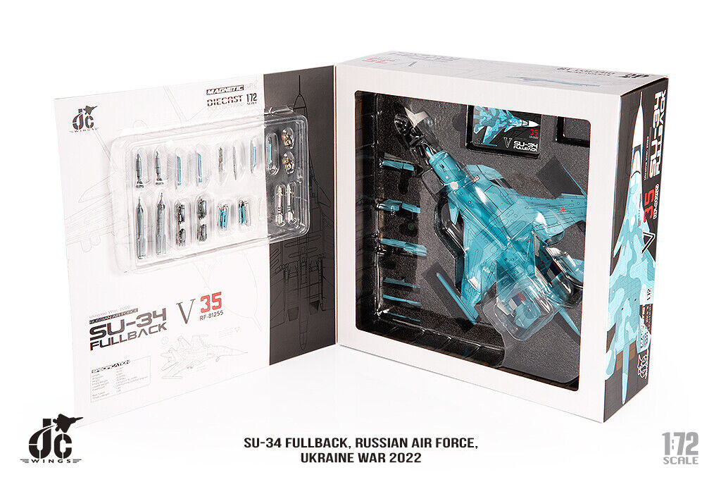 1:72 JC Wing SU-34 FULLBACK, UKRAINE WAR 2022 Fighter Diecast Aircraft Model