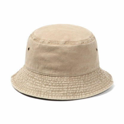 Women's Bucket Hats Retro Washed Cotton Foldable Fisherman Men Outdoor Sunscreen