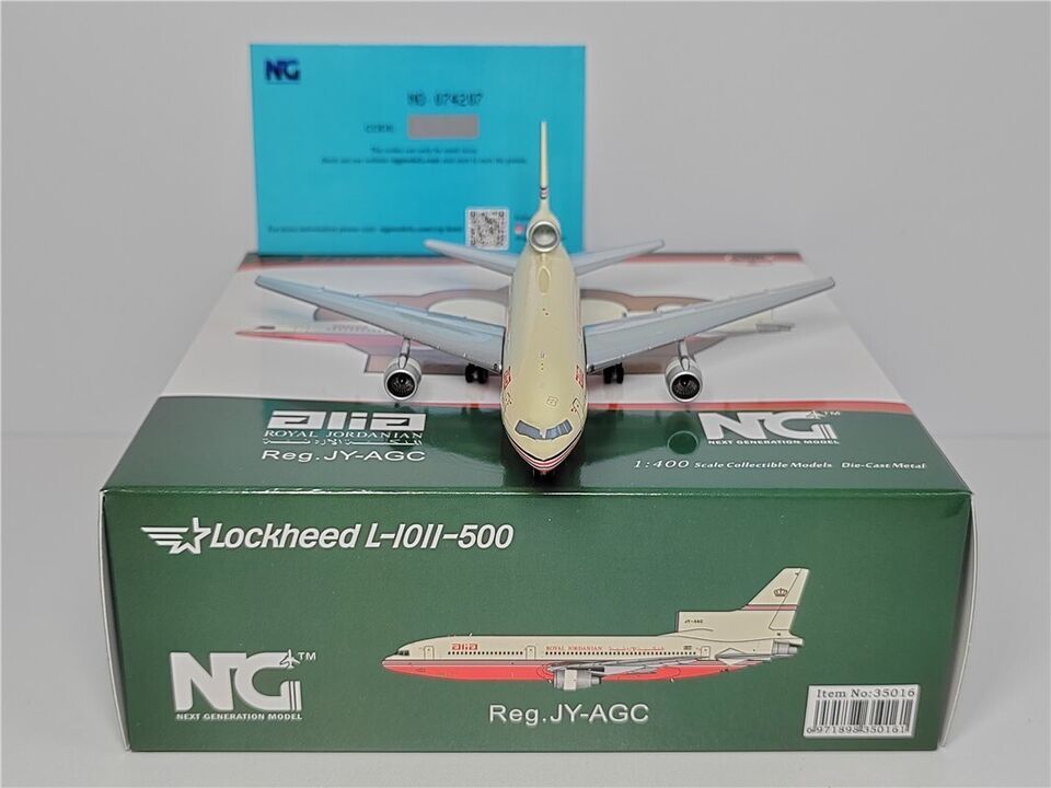 1:400 NG Model Royal Jordanian Lockheed L-1011-500 Passenger Plane Diecast Model