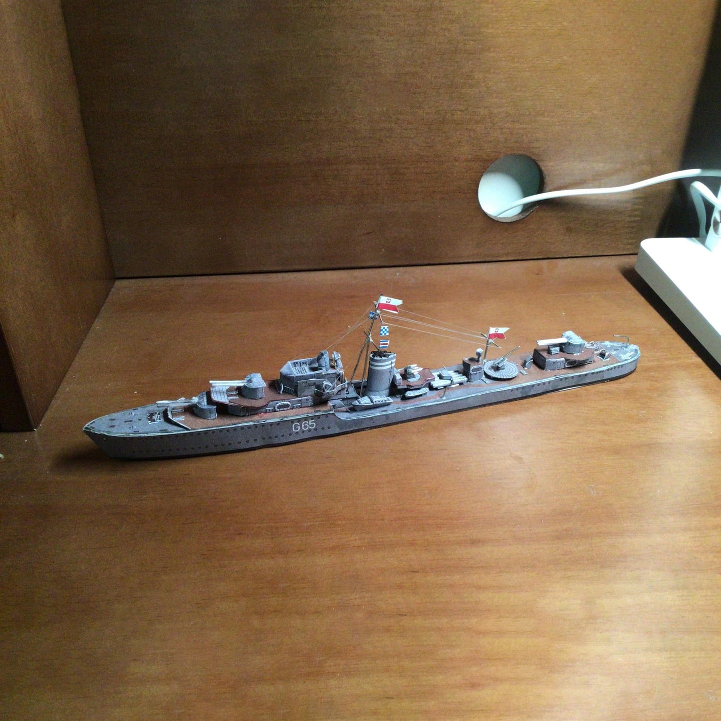 Polish Navy Destroyer 1:400 Scale Paper Battleship Model 3D Warship Paper Model