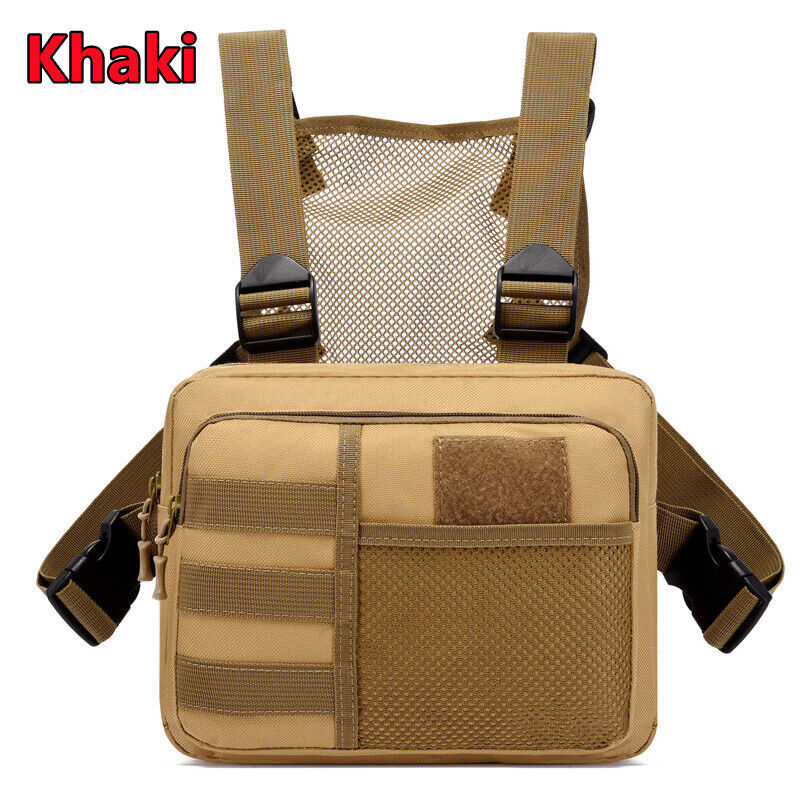 Tactical Combat Chest Rig Bag Front Pouch Recon Kit Pack Oxford Protective Vest