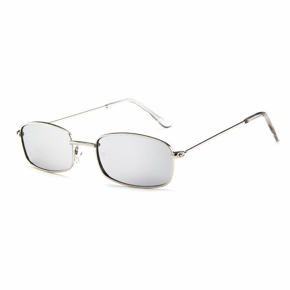 Small Sunglasses Square Hiking Retro Transparent Clear Frame Metal Frame Eyewear