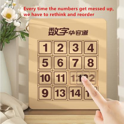4x4 Magic Cube Number Sliding Klotski Game Cube Puzzle Brain Teaser Toys a