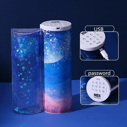Pencil Case Translucent Quicksand Kawaii NBX Solar Calculator Box School Supplie