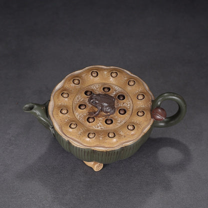 Chinese Zisha Purple Clay Teapot Handmade Frog Tea Pot Exquisite
