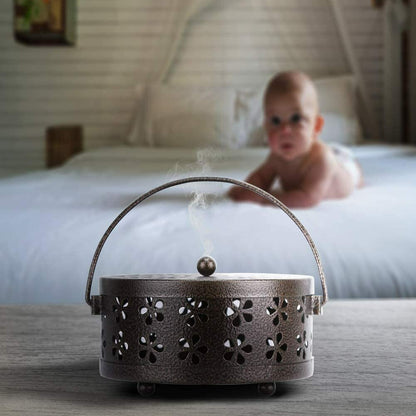 Mosquito Coil Holder, Retro Portable Mosquito Incense Burner for Home & Camping
