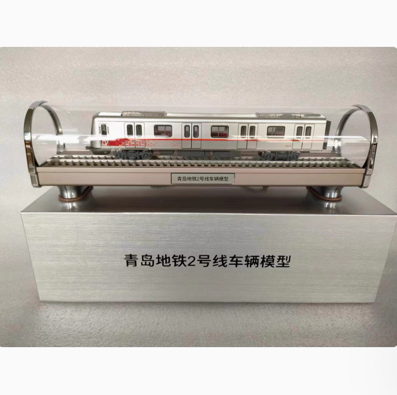 1:68 40CM Qingdao Metro Line 2 Subway Train Passenger Car Diecast Model