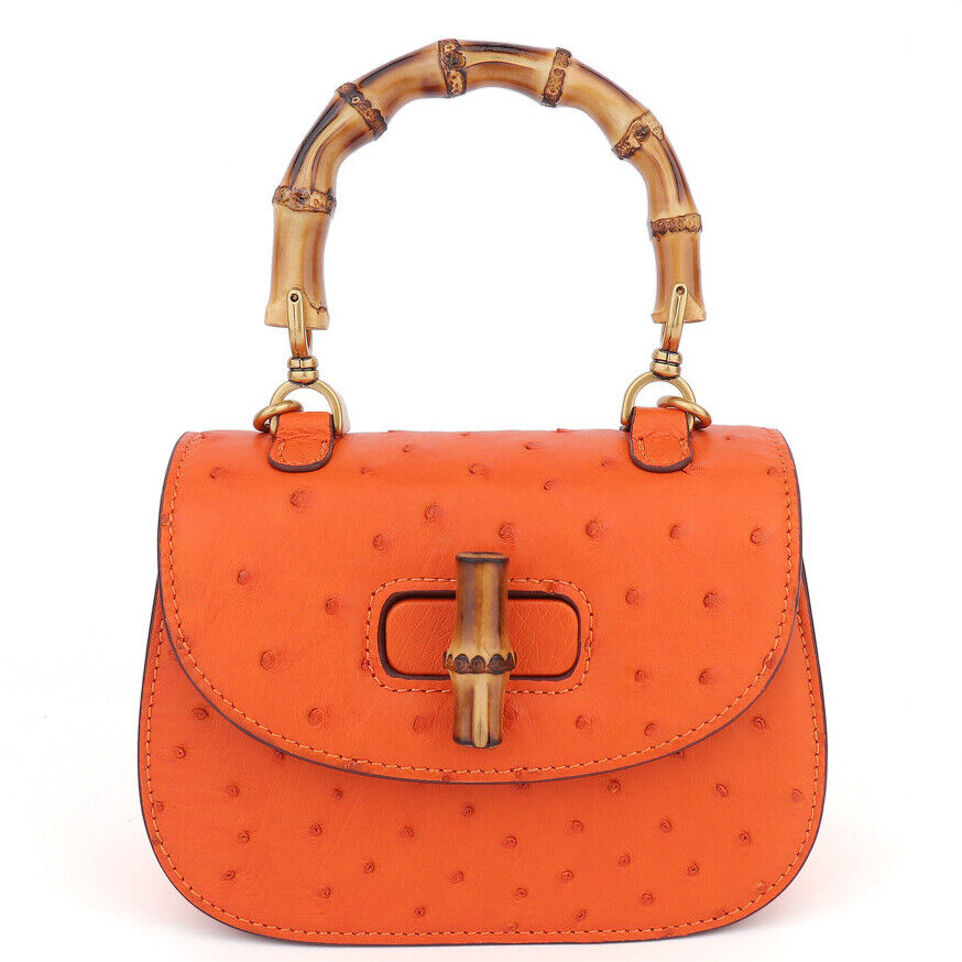 Handcrafted Ostrich Skin Leather Luxury Women's Small Handbag Party/Cocktail Bag