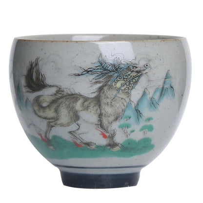Mountain and Sea Classics Vintage Chinese Pottery Cups Tea Cup Set Teaware