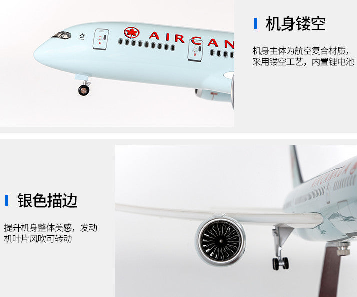 1:130 43CM AIR CANADA BOEING 787 Airplane Landing Gear Resin Aircraft Model