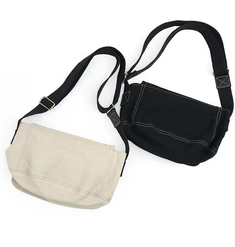 Canvas Preppy Style Messager Handbags Single Shoulder Crossbody Bag 30*20*15 CM