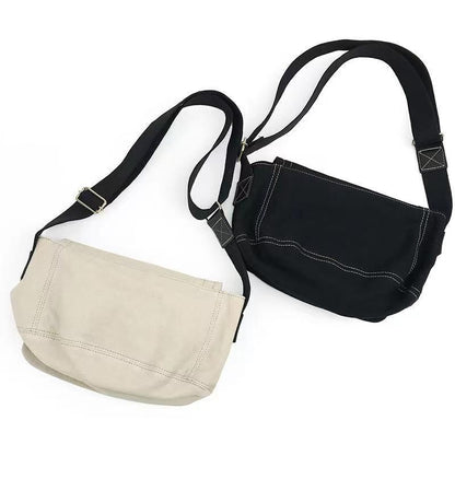 Canvas Preppy Style Messager Handbags Single Shoulder Crossbody Bag 30*20*15 CM