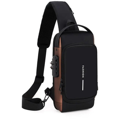 Men Anti Theft USB Shoulder Bag Man Crossbody Cross Body Travel Chest Bags