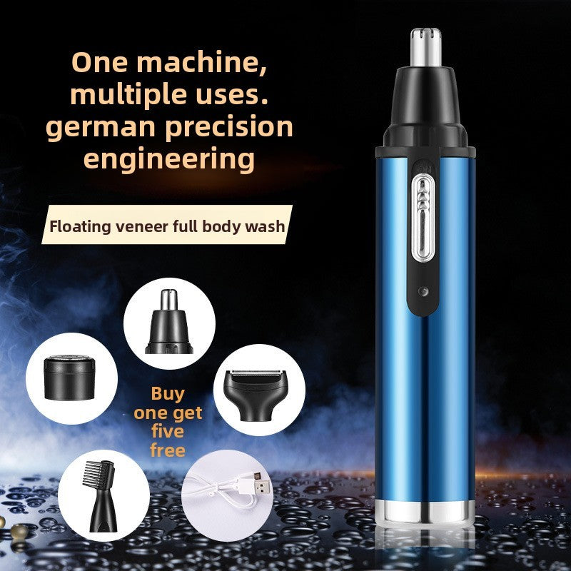 Four in one men's nose hair trimmer, lightweight ear hair shaving device--