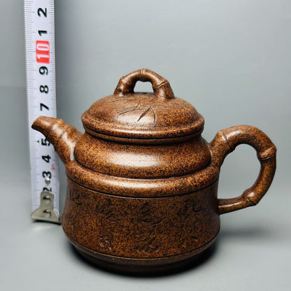 Chinese Yixing Purple Clay Teapot Zisha Ceramic Bamboo Teaware Collection Rare