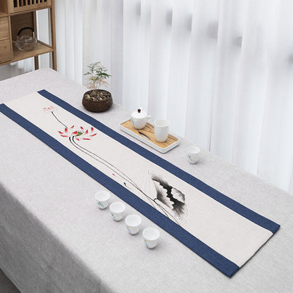 Linen Table Flag For Tea Set Handpainted Tea Mat Chinese Style Dinner Mat New