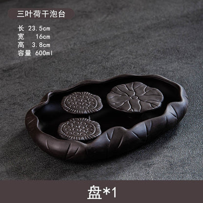 Purple Clay Tea Tray Household Lotus Small Tea Tray Dry Soaking Platform