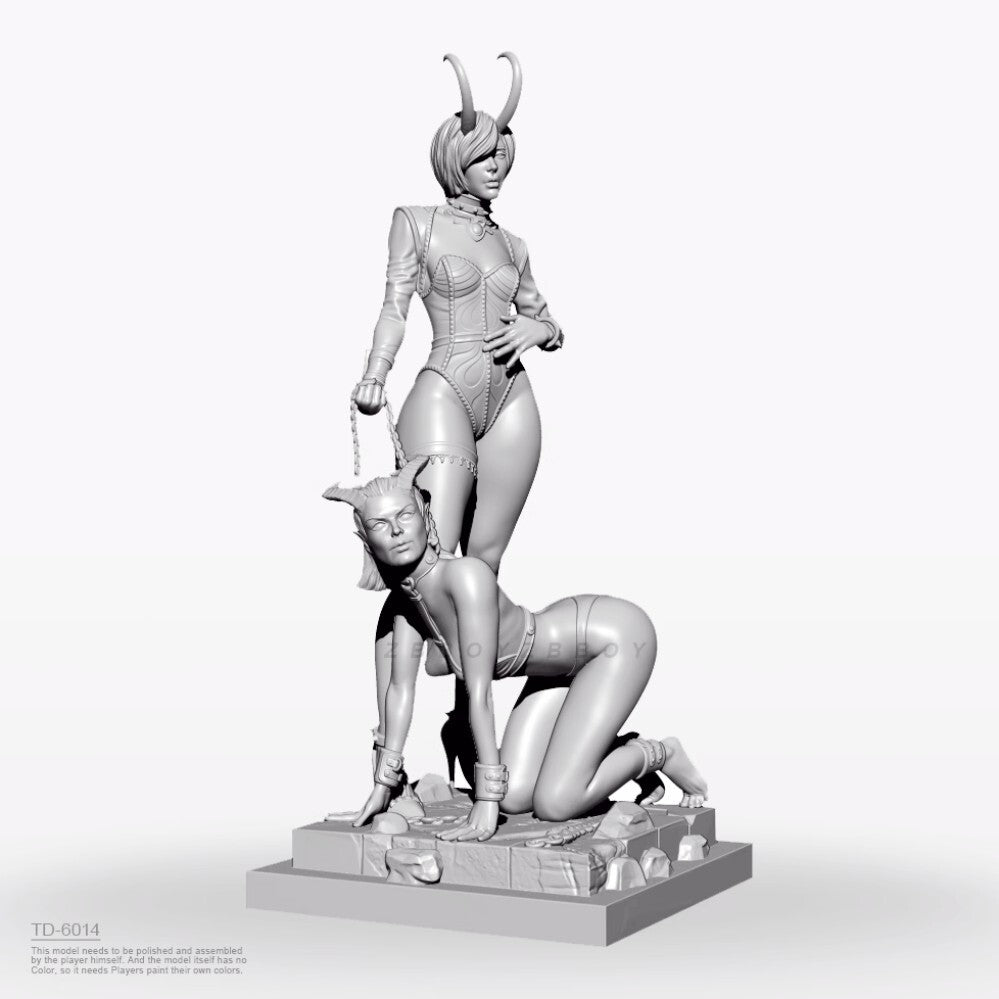 1/24 resin figure model kit Tame the evil female demon Unassembled Unpainted